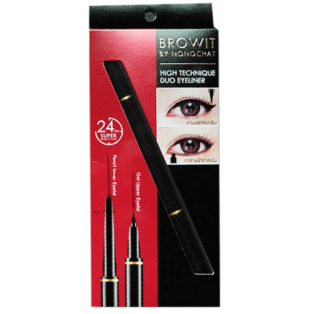Bút kẻ mắt 2 đầu Browit By NongChat HighTechnique Duo Eyeliner 0,5ml + 0,14gr bền màu, chống lem suốt ngày dài