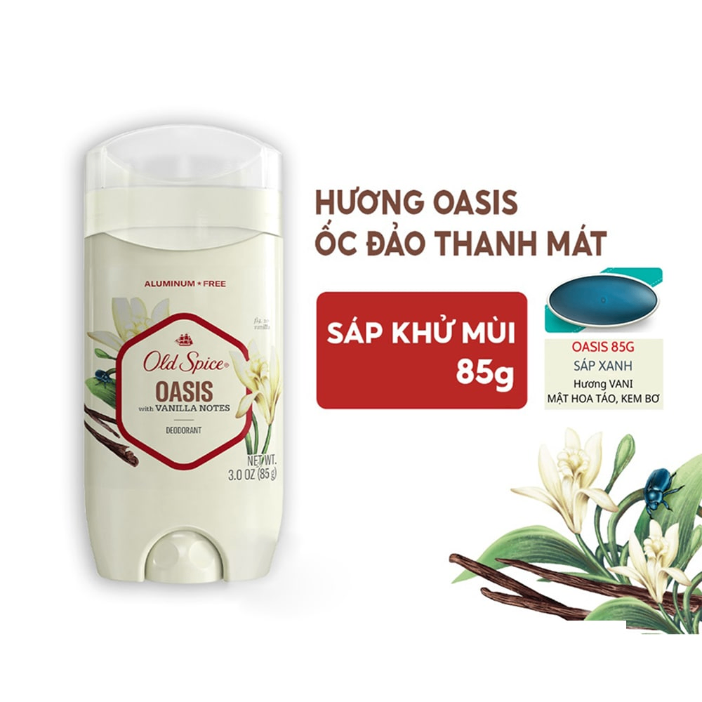 Lăn khử mùi dạng sáp Old Spice 85g khử mùi, giảm tiết mồ hôi, khô thoáng suốt 24h