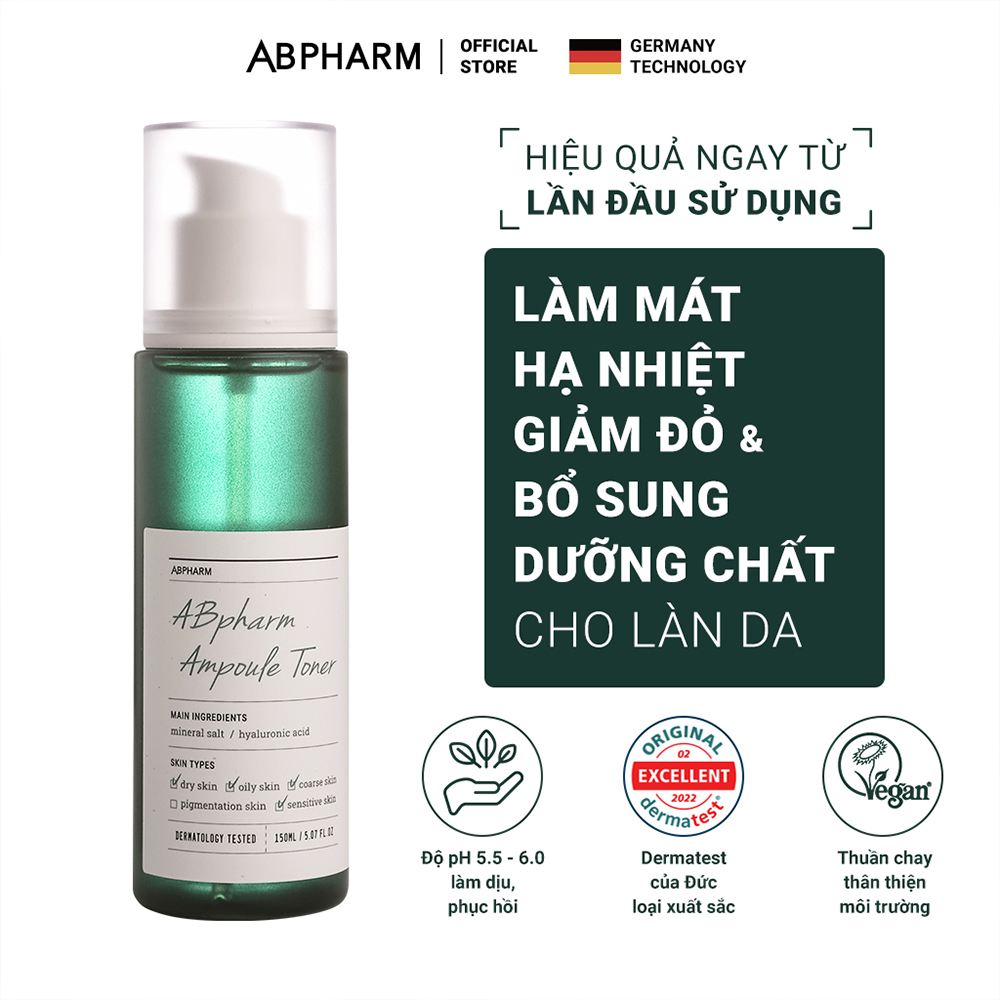 Sữa rửa mặt ABPHARM Derma Salt, nước cân bằng ABPHARM Mineral Salt Hyaluronic và kem dưỡng ABPHARM 50-200ml