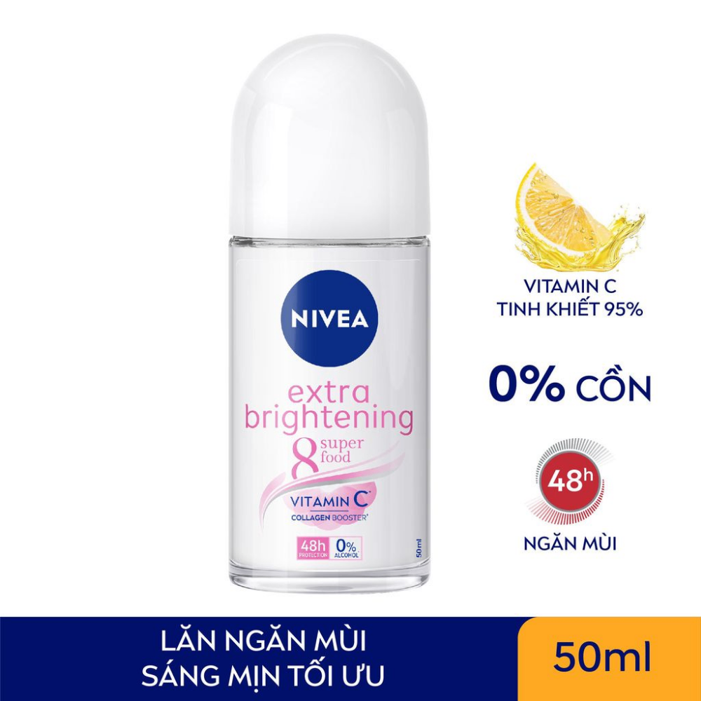 Lăn khử mùi Nivea Extra brightening Nữ Pearl & Beauty Nữ Dry impact cho nam 25/50ml dạng lăn nhỏ gọn, dễ bỏ túi