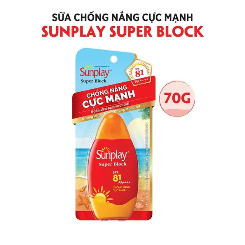 Sữa chống nắng Sunplay Super Block SPF81 PA++++ 30/70ml chống nắng cực mạnh giúp ngăn sạm da