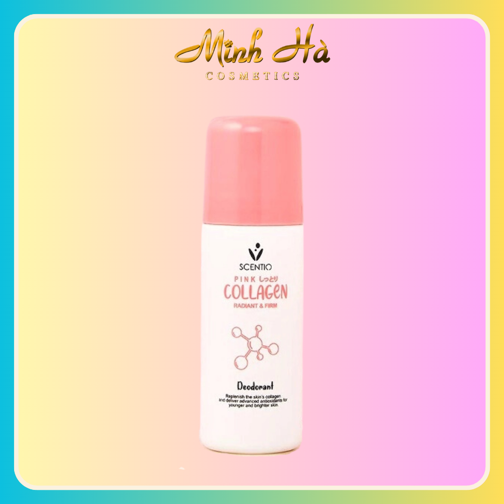Lăn khử mùi Scentio Pink Collagen 50ml cho vùng dưới cánh tay khô thoáng và thơm dịu suốt ngày dài