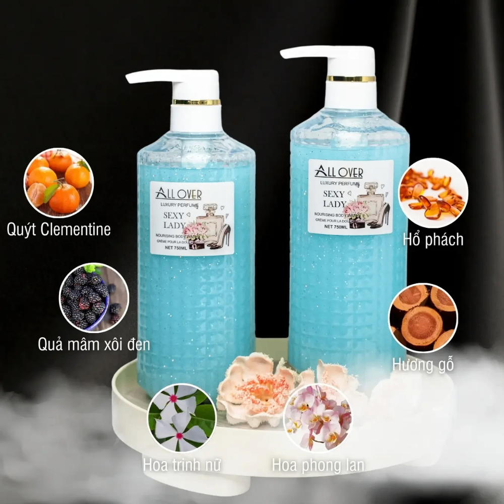 Sữa tắm All Over Unisex & Sex Lady 750ml giúp nuôi dưỡng làn da mềm mịn