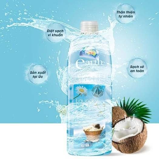 Nước giặt và xả Earth Choice mọi loại vải Wool & Delicates, đồ lót laundry Liquid Top & Front Loader Pure Clean 1L