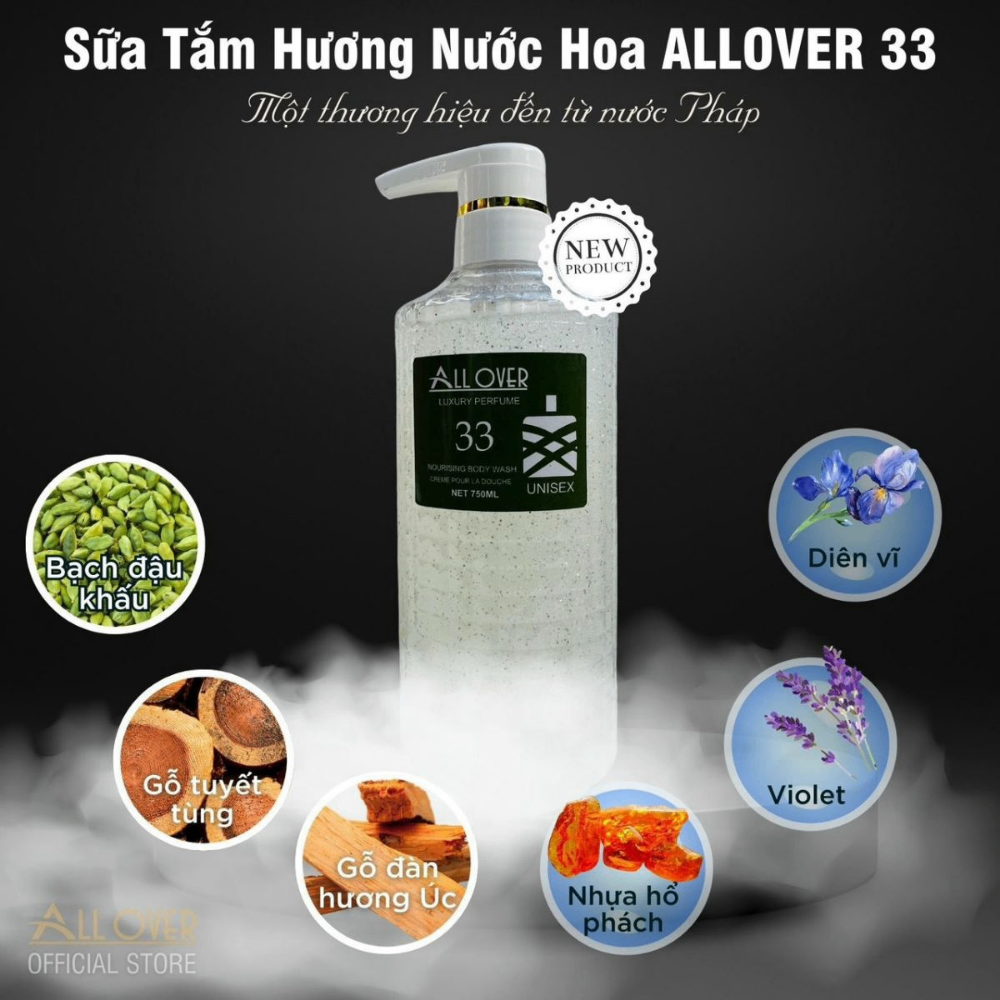 Sữa tắm All Over Unisex & Sex Lady 750ml giúp nuôi dưỡng làn da mềm mịn