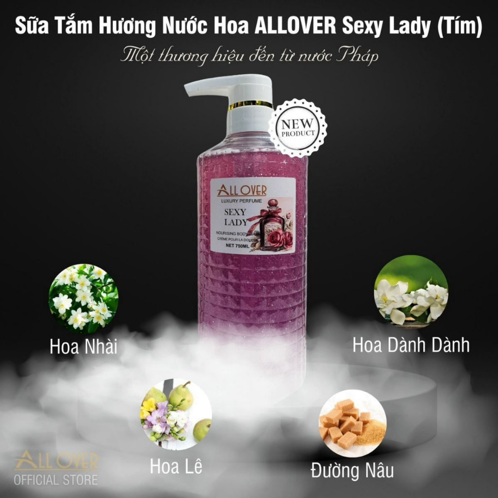 Sữa tắm All Over Unisex & Sex Lady 750ml giúp nuôi dưỡng làn da mềm mịn