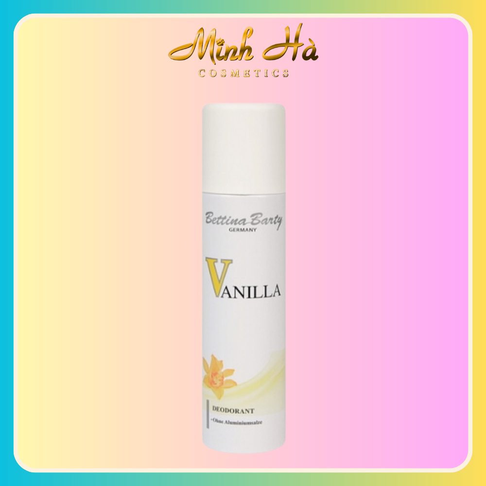 Xịt khử mùi Bettina Barty Vanilla 150ml cho vùng da dưới cánh tay được thông thoáng