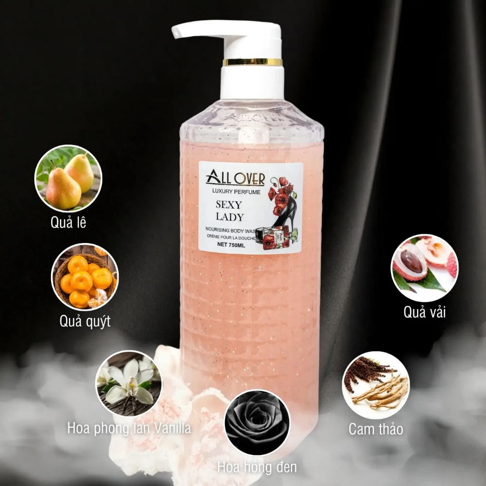 Sữa tắm All Over Unisex & Sex Lady 750ml giúp nuôi dưỡng làn da mềm mịn