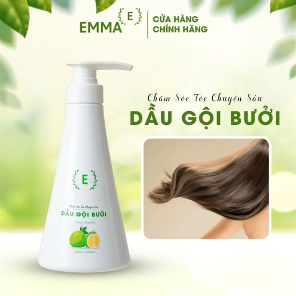 Bộ 3 sản phẩm EMMA dầu gội bưởi, dầu xả thảo dược 2in1 gừng & bưởi và tinh dầu bưởi chăm sóc tóc