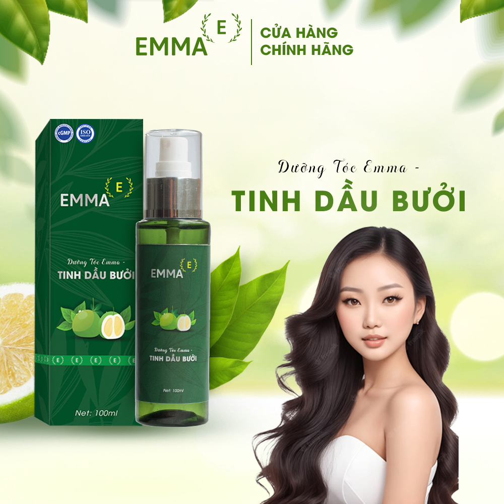 Bộ 3 sản phẩm EMMA dầu gội bưởi, dầu xả thảo dược 2in1 gừng & bưởi và tinh dầu bưởi chăm sóc tóc
