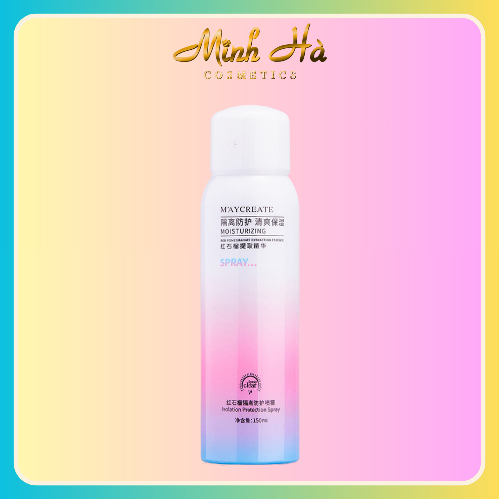 Xịt chống nắng dưỡng trắng da MayCreate Moisturizing 150ml lựa chọn hoàn hảo cho làn da trong mùa hè nóng bức