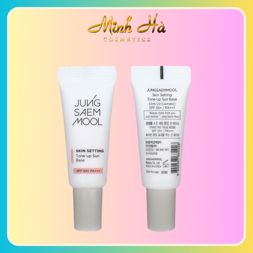 Kem lót chống nắng mini Jung Saem Mool Skin Setting Tone-up Base (Hồng) SPF 50+/PA+++ 5ml nâng tông tự nhiên