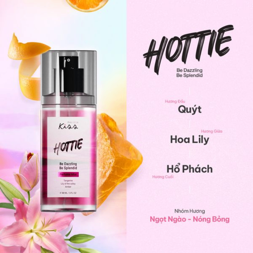 Xịt thơm toàn thân Malissa Kiss hương nước hoa 88ml mùi hương đa dạng