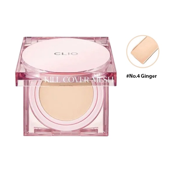 Phấn nước Clio Kill Cover Mesh Glow Cushion SPF50+ 15gx2 (kèm lõi) che phủ tốt, căng bóng da