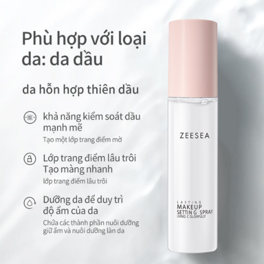 Xịt khóa nền Zeesea Lasting Makeup Settting Spray 100ml dưỡng ẩm tạo hiệu ứng căng bóng, lâu trôi