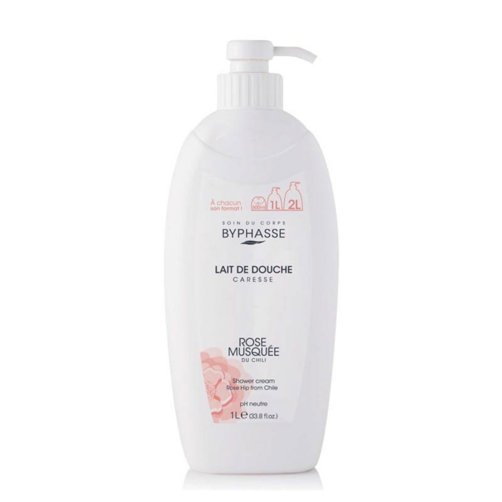 Sữa tắm Byphasse Lait De Douche Caresse Shower Cream 1L dưỡng da dịu nhẹ