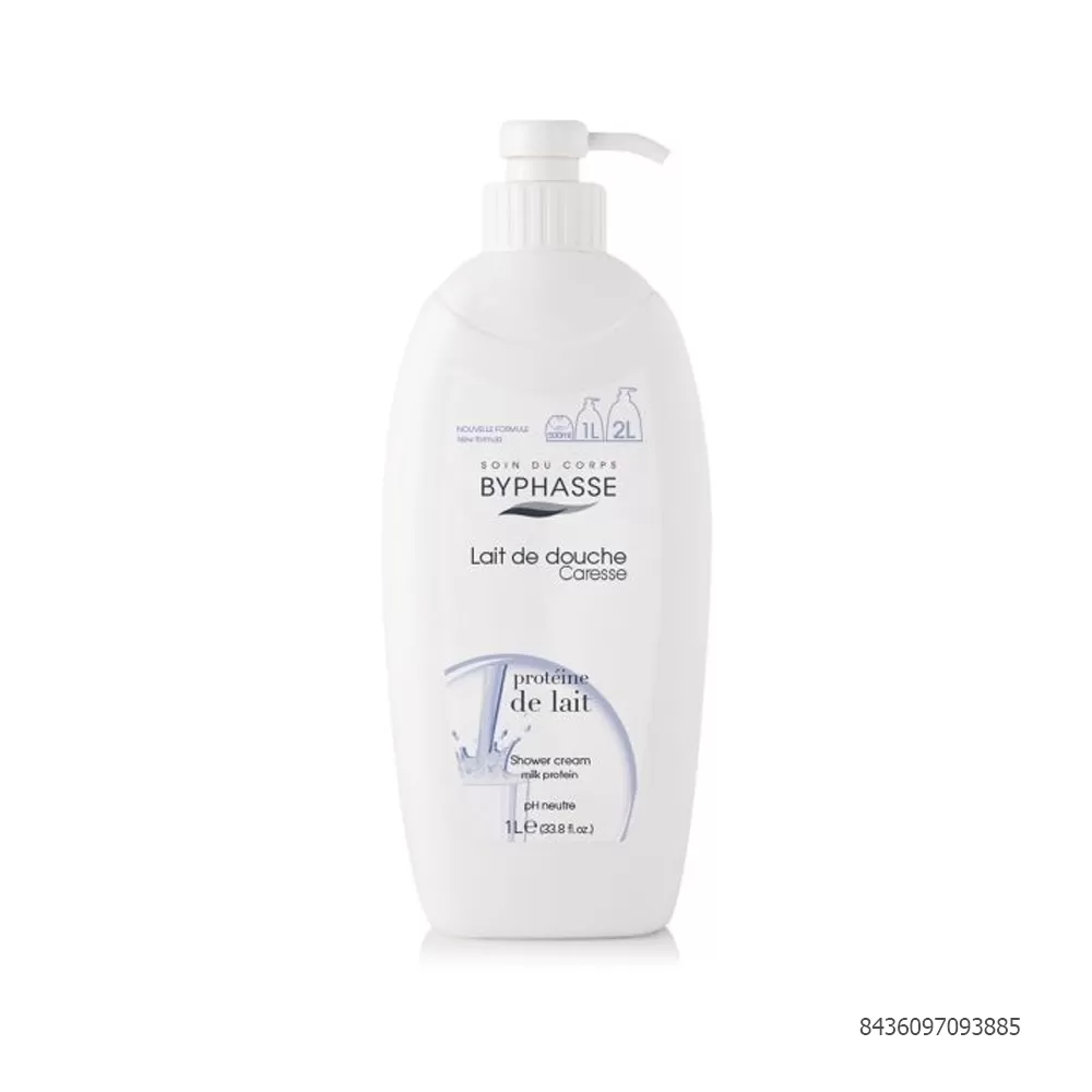 Sữa tắm Byphasse Lait De Douche Caresse Shower Cream 1L dưỡng da dịu nhẹ