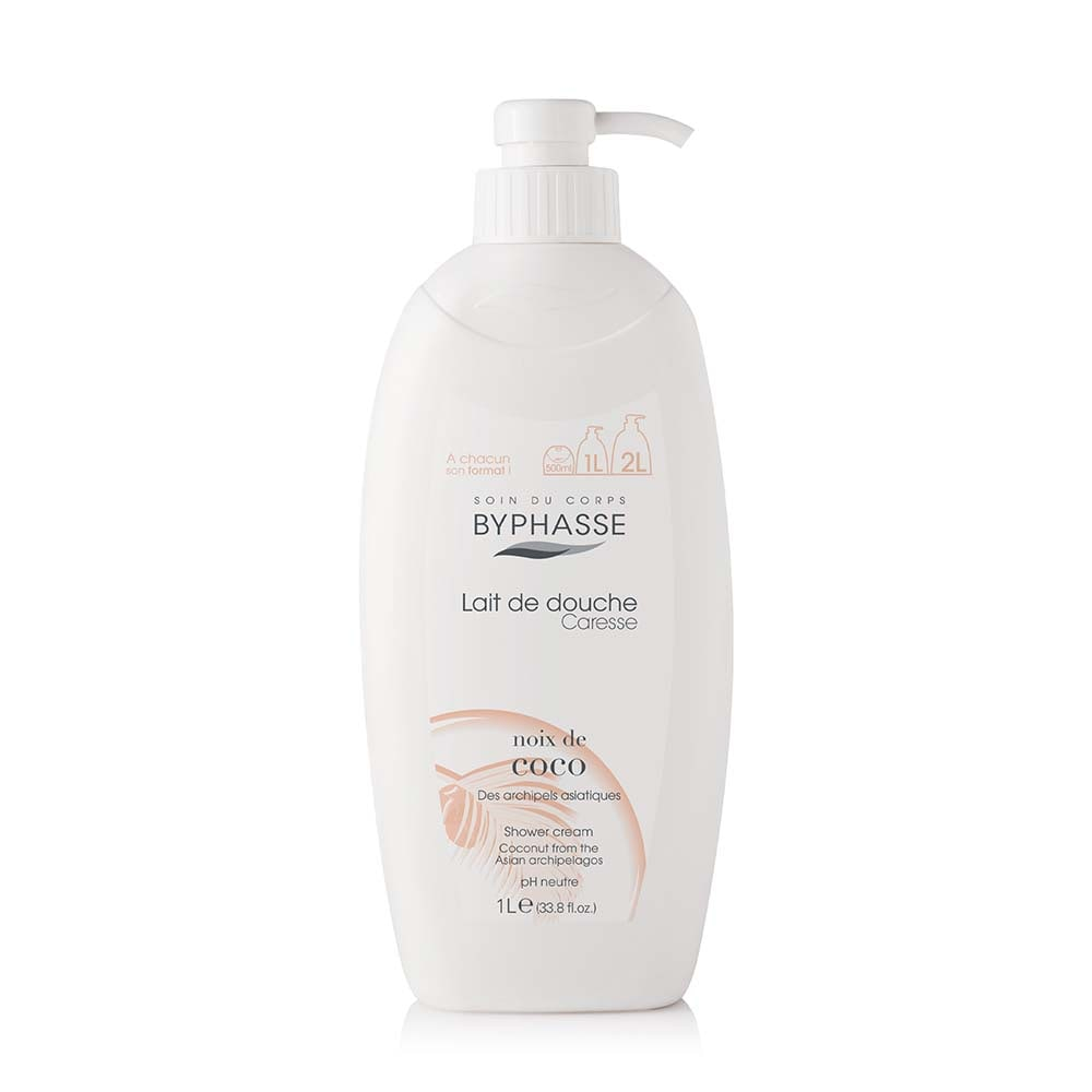 Sữa tắm Byphasse Lait De Douche Caresse Shower Cream 1L dưỡng da dịu nhẹ
