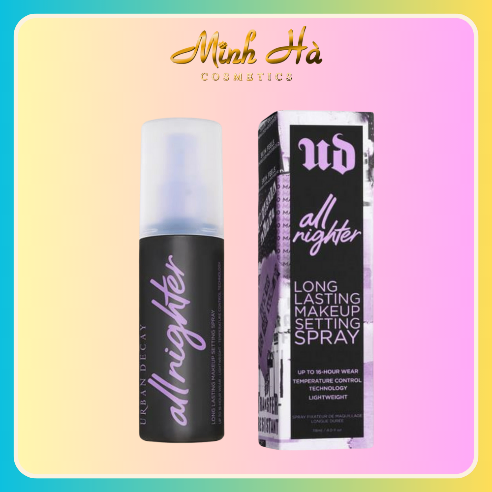 Xịt khóa nền Urban Decay All Nighter Long Lasting Makeup Setting Spray 15/118ml giúp lớp nền trở nên mướt mịn lâu trôi