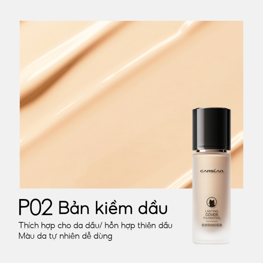 Kem nền trang điểm Carslan Lasting Moisture Foundation và Lasting Cover Foundation 30g dưỡng ẩm, lâu trôi