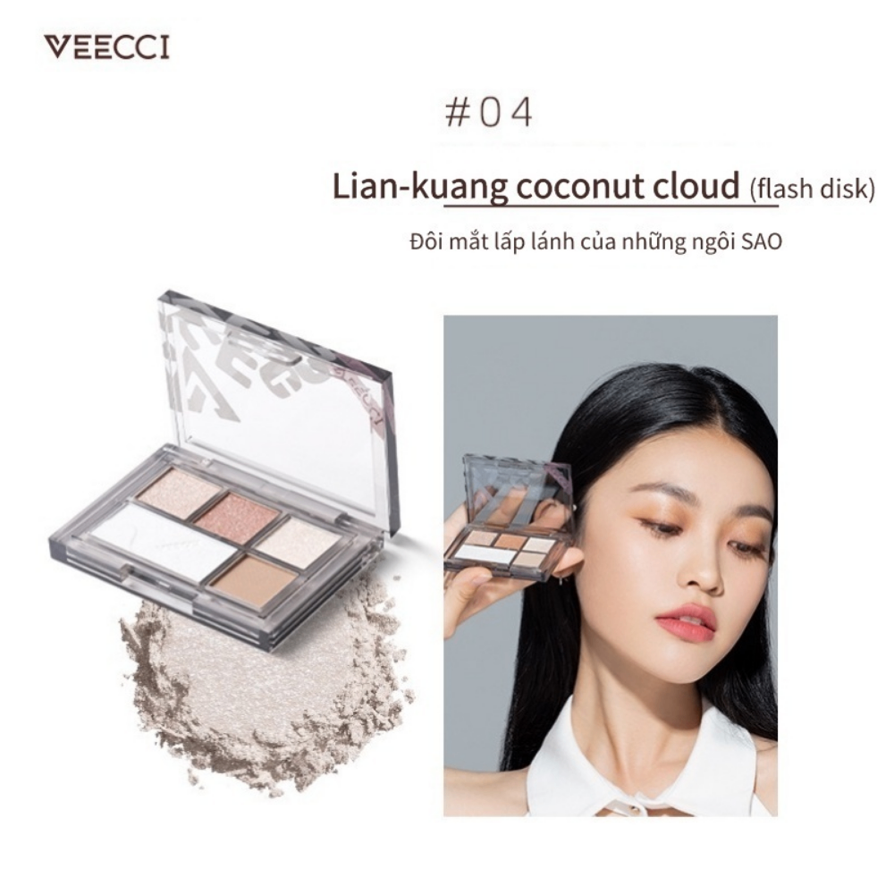 Phấn mắt 5 ô Veecci Eyeshadow Palette 10g dễ tán bền màu