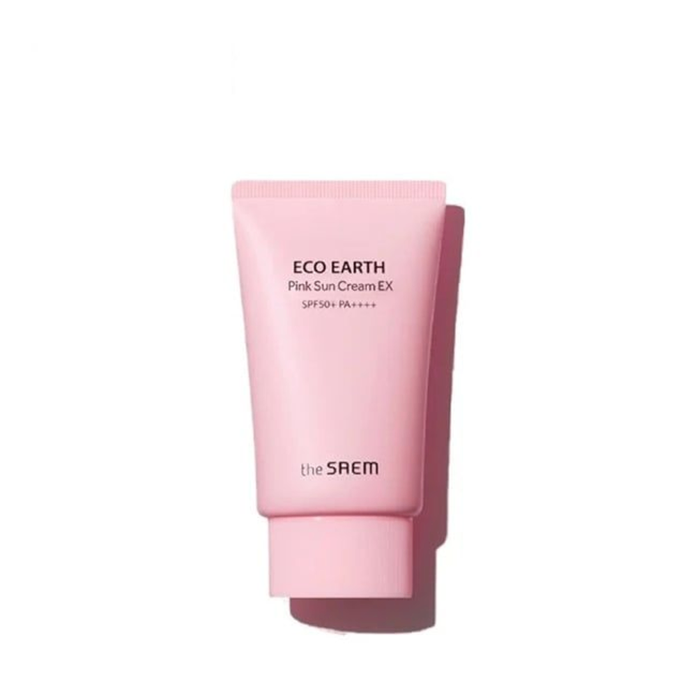 Kem chống nắng The Saem Eco Earth Pink Sun Cream EX SPF50+ PA++++ 50g nâng tone da nhẹ nhàng tự nhiên