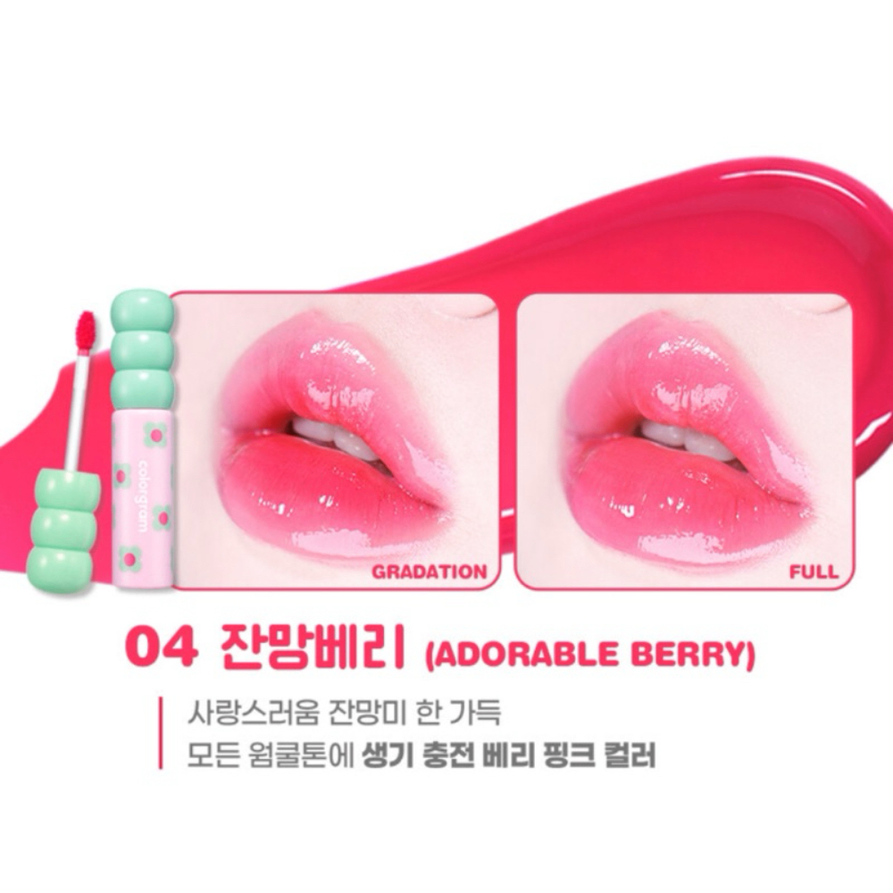 Son tint Colorgram Fruity Glass Tint 3g dáng kẹo hồ lô làm mềm môi