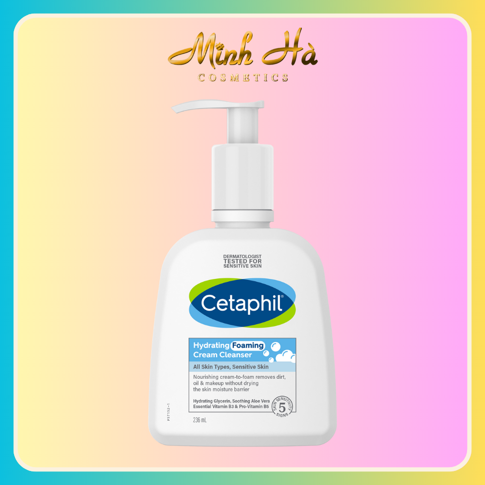 Sữa rửa mặt Cetaphil Hydrating Foaming Cream Cleanser 236ml tạo bọt cho da nhạy cảm
