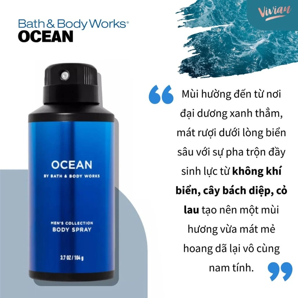 Xịt thơm cho nam Bath & Body Works 104g hương thơm dài lâu tạo cảm giác tự tin năng động