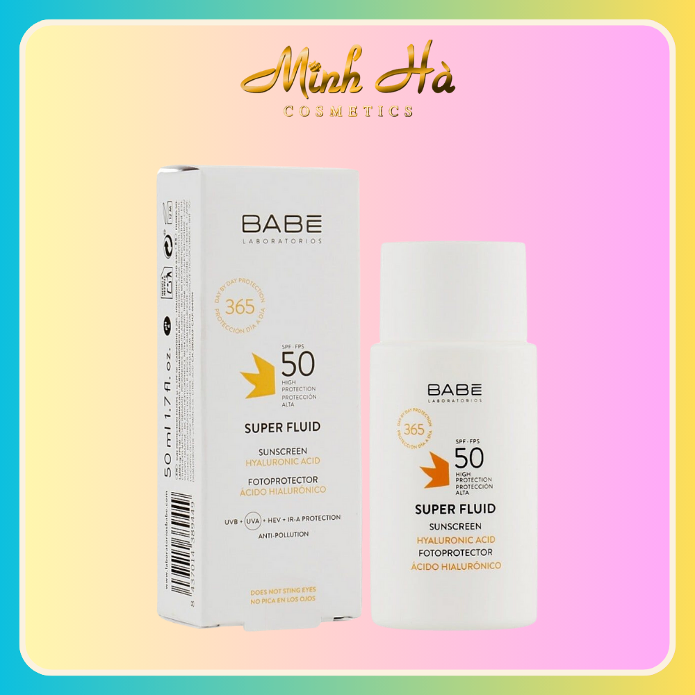 Kem chống nắng Laboratorios BABE Super Fluid Mattifying Sunscreen SPF50 50ml không gây nhờn dính kiểm soát dầu hiệu quả