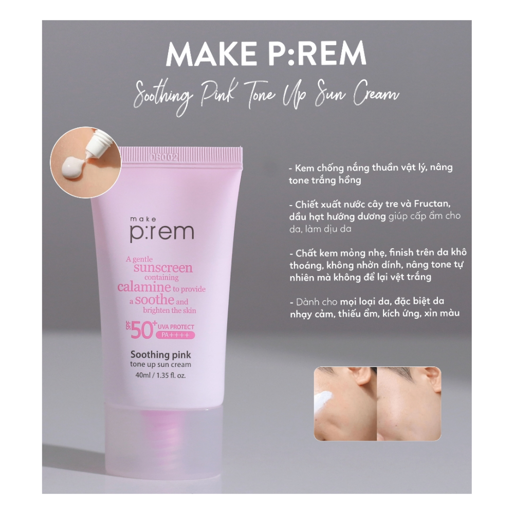 Kem chống nắng Make Prem Sun Cream 50ml dưỡng ẩm kiềm dầu