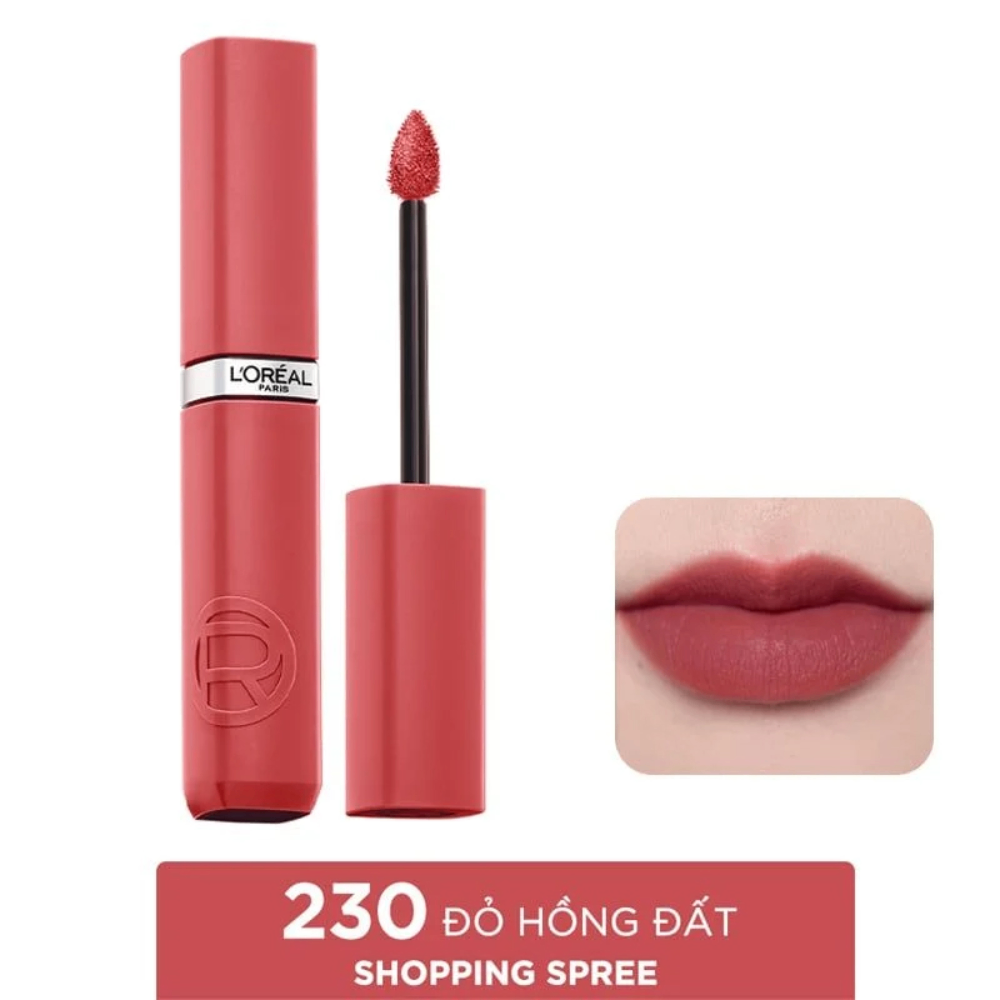 Son kem lì Loreal Infallible Matte Resistance 5g lên màu chuẩn lâu trôi