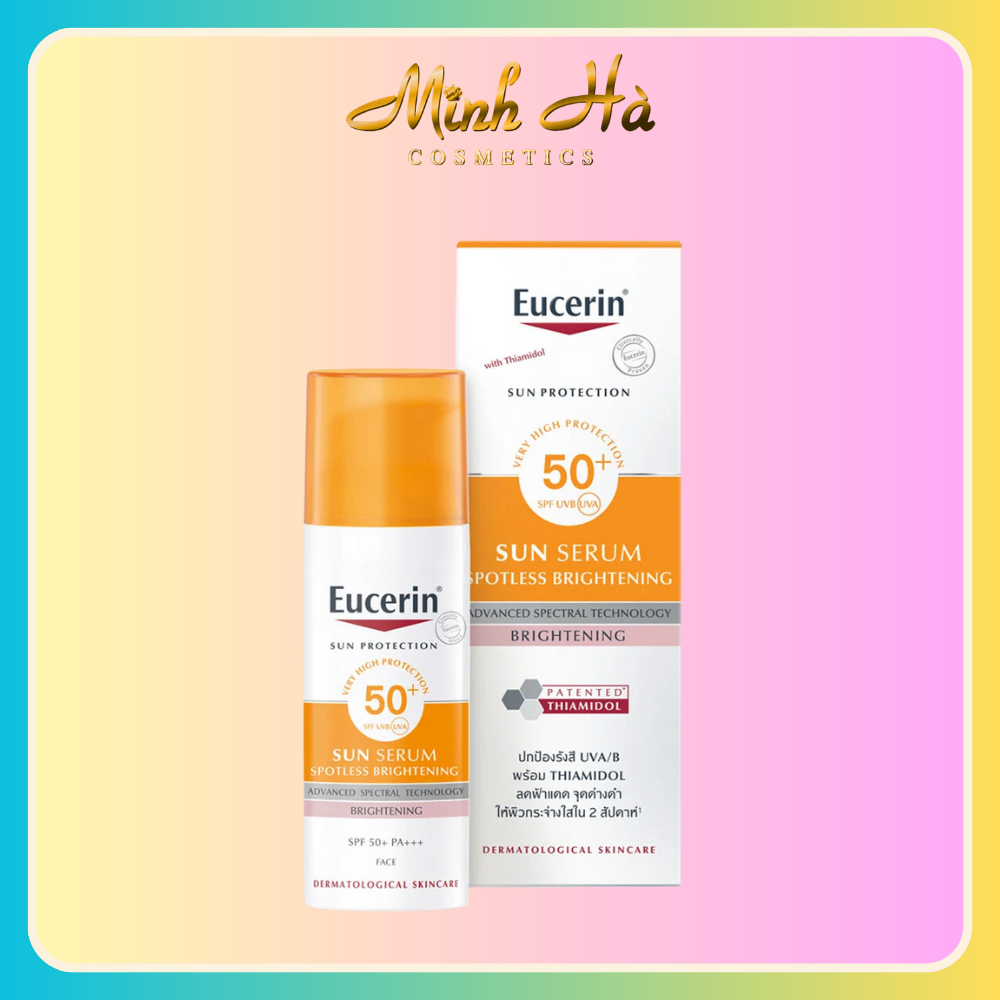 Kem chống nắng Eucerin Sun Serum Spotless Brightening SPF50+ PA++++ 50ml dưỡng trắng da mờ đốm nâu