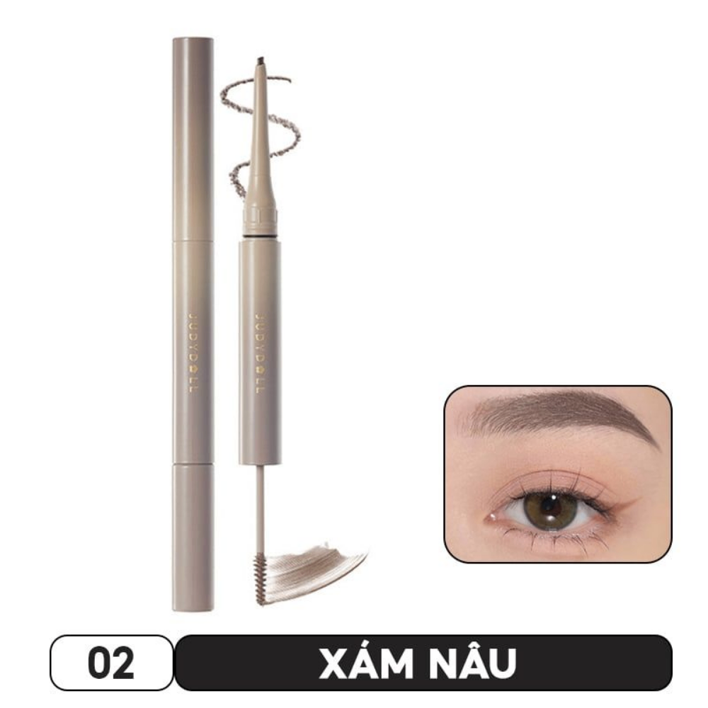 Chì kẻ mày Judydoll 2 đầu Duo Eyebrow Pencil 1 đầu gel 1 đầu chì 1,3g x 0,06g bền màu lâu trôi