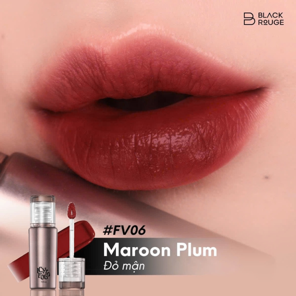 Son kem Black Rouge Icy To Fog Velvet 3.5g mát lạnh khi vừa thoa lên môi che phủ vân môi tốt