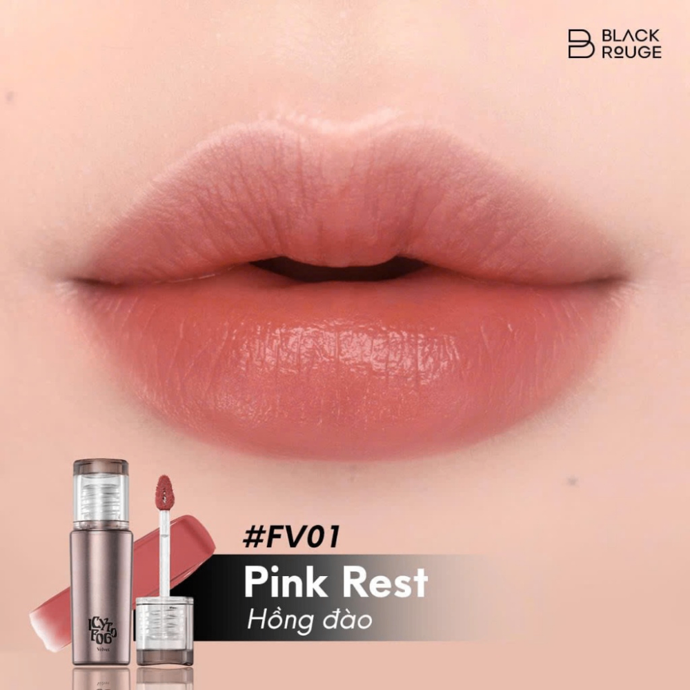 Son kem Black Rouge Icy To Fog Velvet 3.5g mát lạnh khi vừa thoa lên môi che phủ vân môi tốt