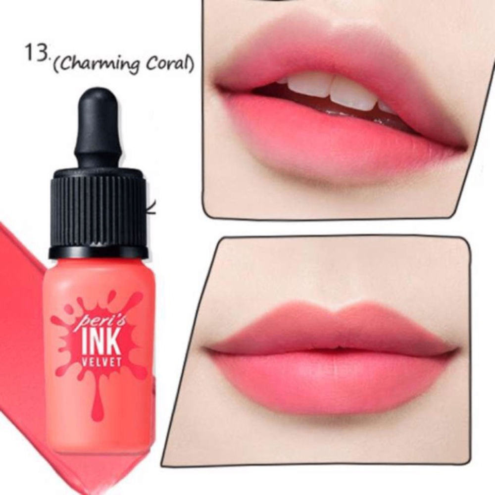 Son kem lì Ink Velvet Peripera 4g lên môi mượt bền màu