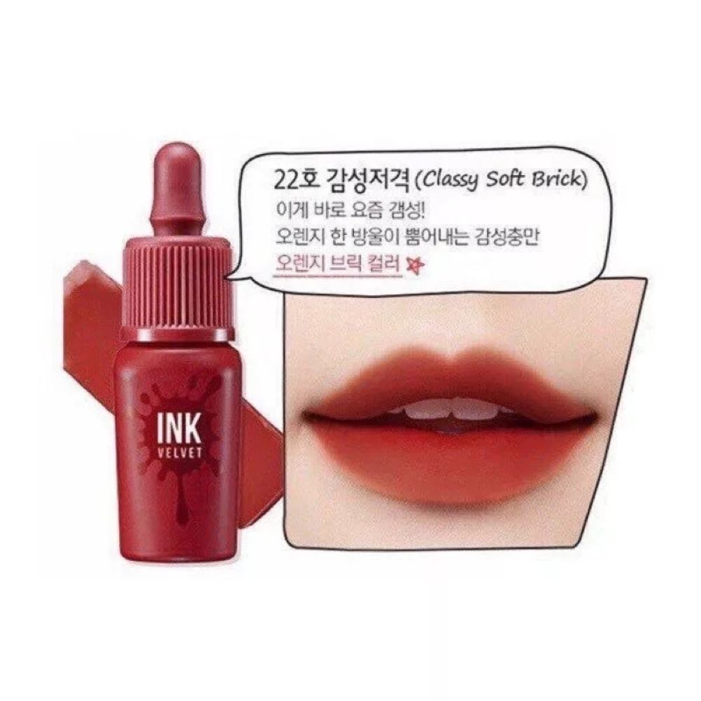 Son kem lì Ink Velvet Peripera 4g lên môi mượt bền màu