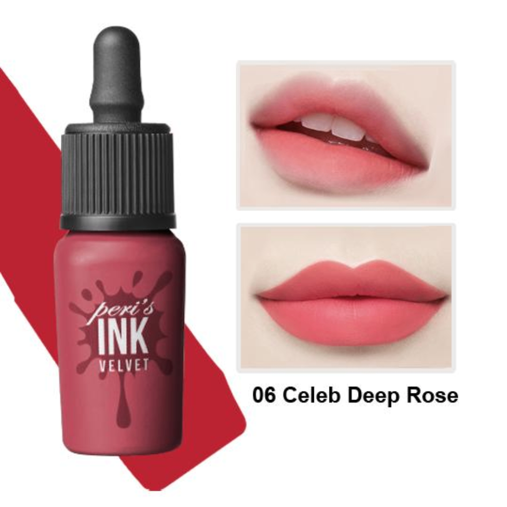 Son kem lì Ink Velvet Peripera 4g lên môi mượt bền màu