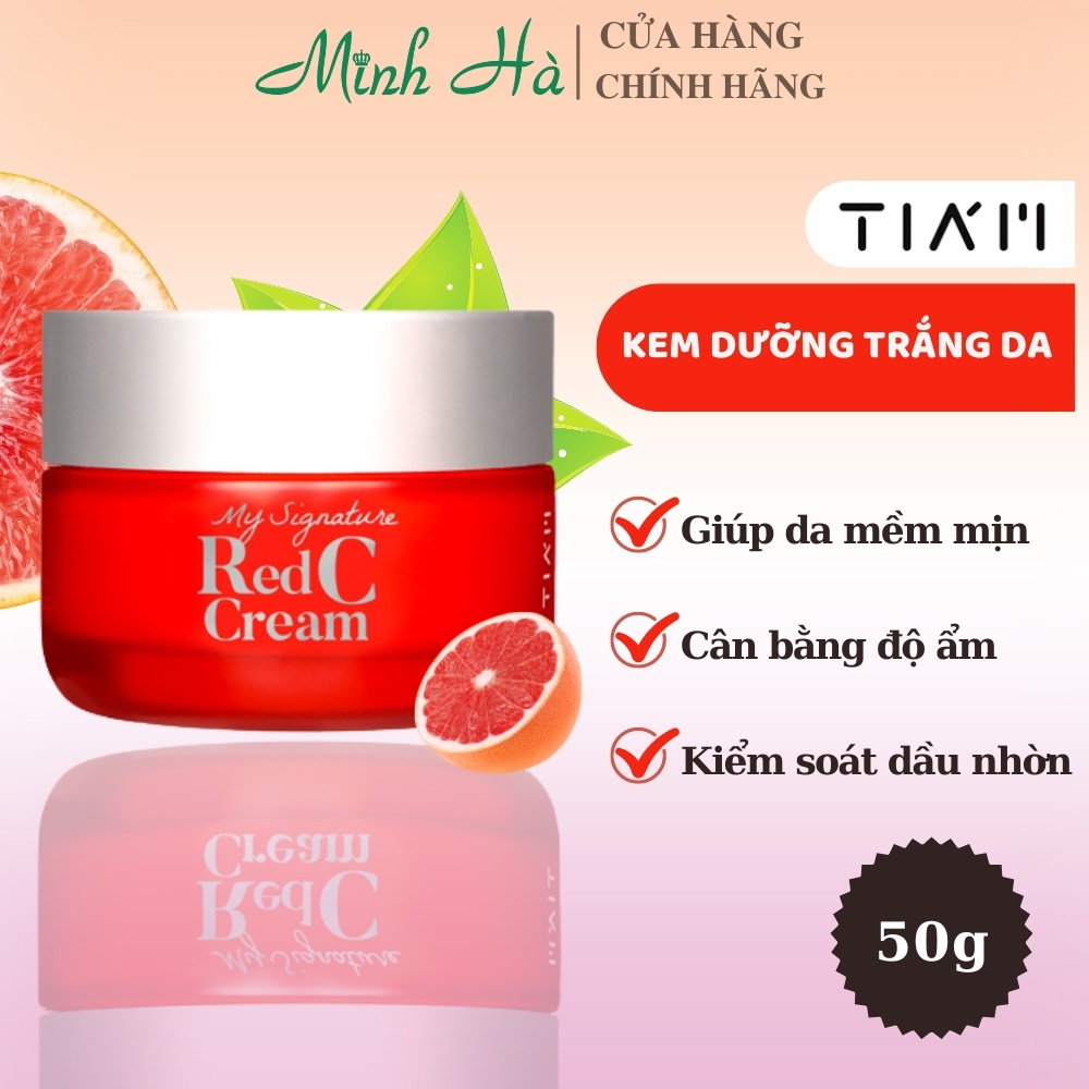 Kem dưỡng trắng Tiam My Signature Red C Cream 50g dưỡng ẩm làm đều màu da