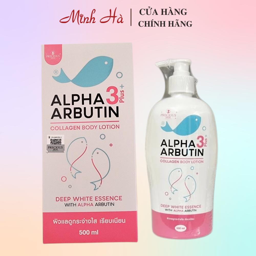 Sữa dưỡng thể Alpha Arbutin 3 Plus+ Collagen Lotion Deep White Essence 500ml phục hồi da từ hư tổn, cháy nắng