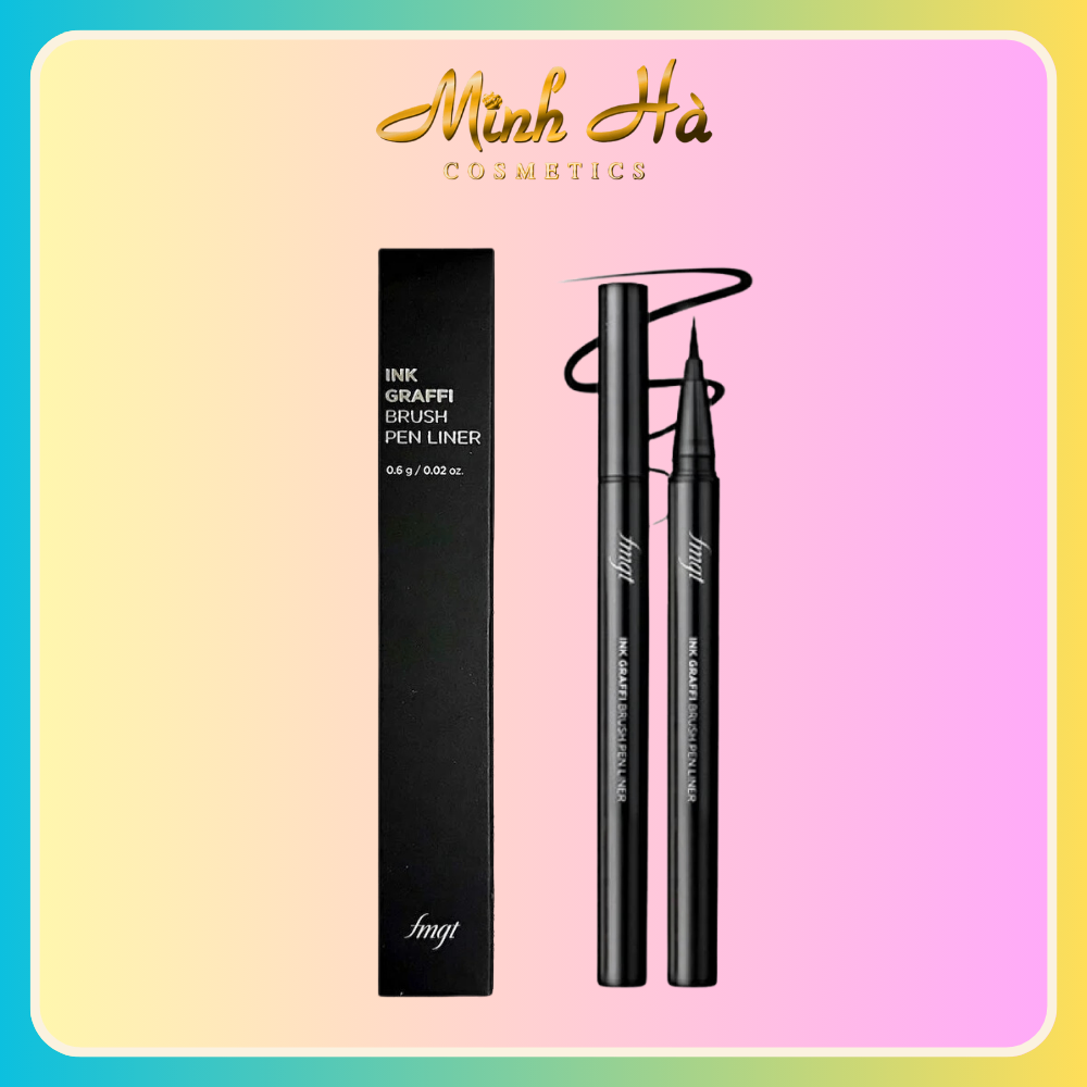 Kẻ mắt The Face Shop Ink Graffi Brush Pen Liner #01 Black 3g lên màu chuẩn lâu trôi