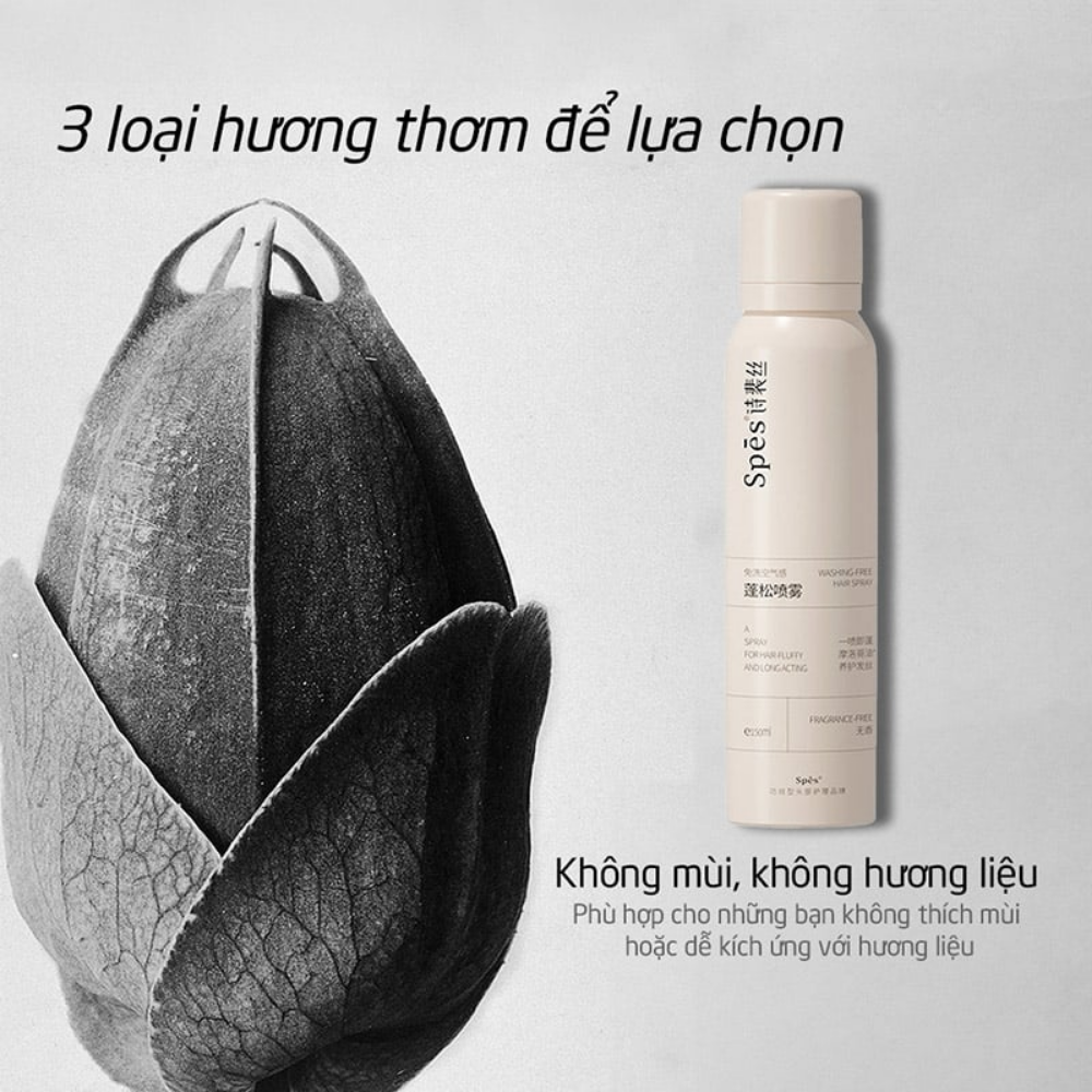 Dầu gội khô Spes Washing-free Hair Spray 50/200ml làm sạch bồng bềnh tóc