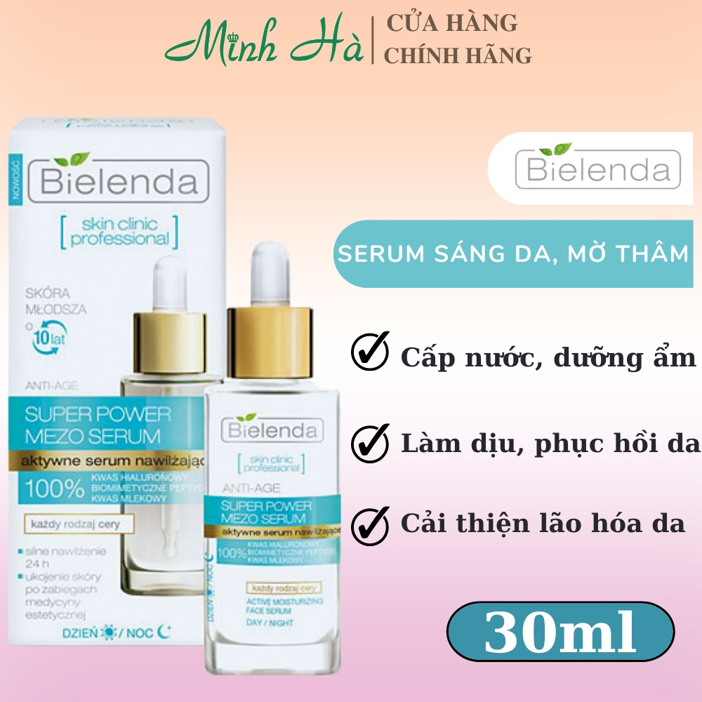 Serum Bielenda Super Power Mezo 30ml dưỡng trắng chống lão hóa da