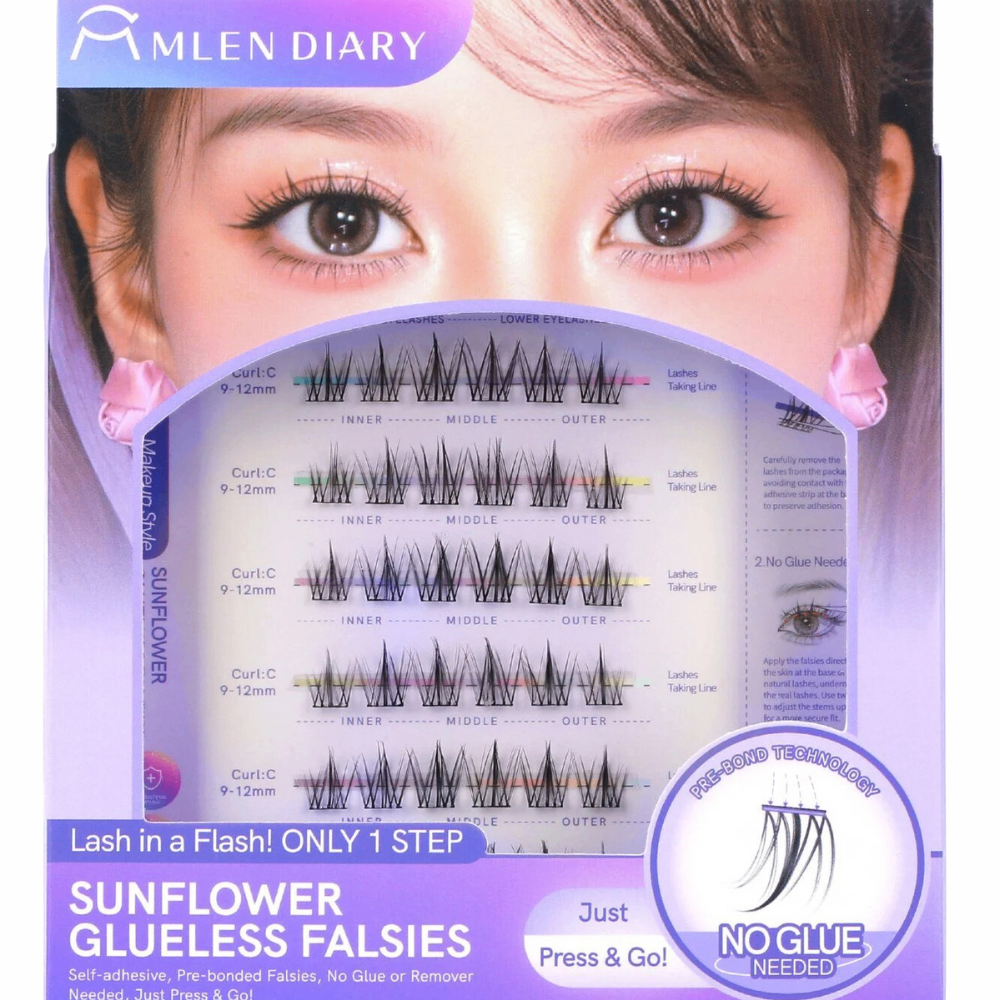 Mi giả tự dính không dùng keo Mlen Diary Glueless Falsies mỏng nhẹ phù hợp không biết gắn mi