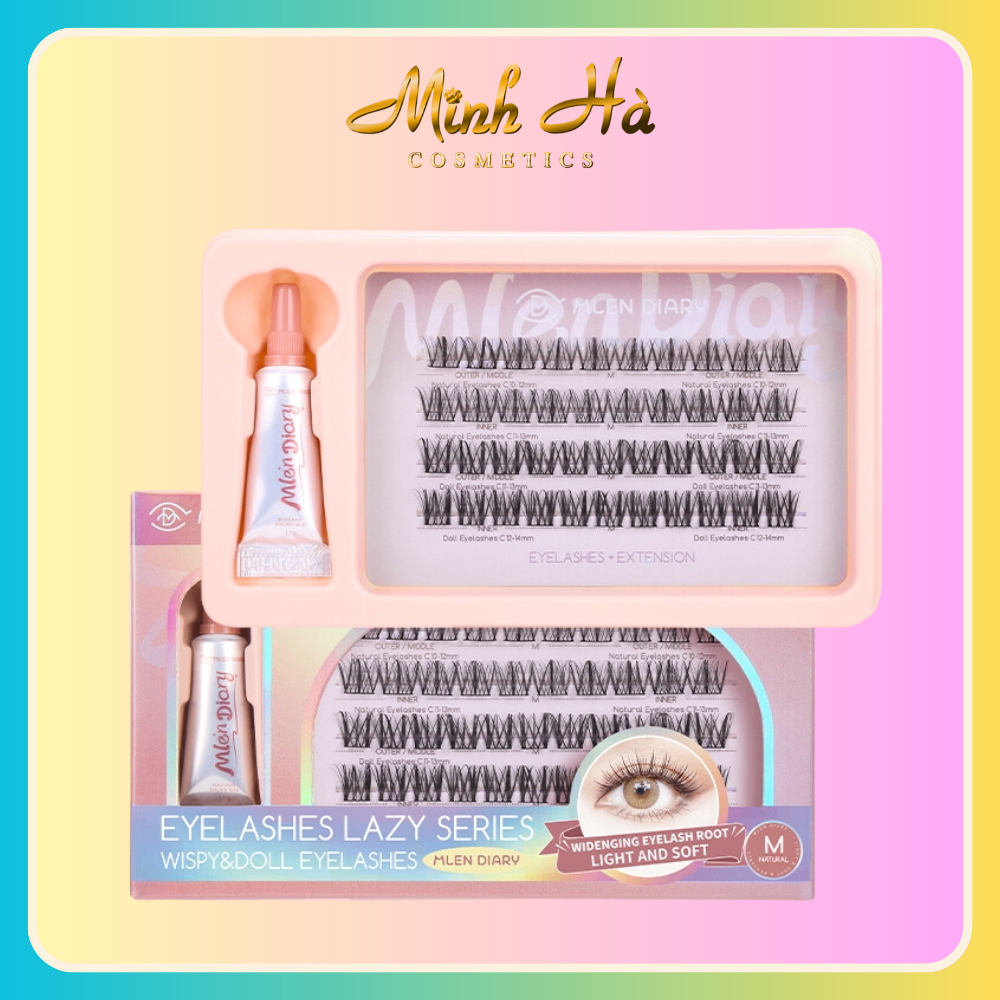 Mi giả Mlen Diary Wispy & Doll Eyelashes 10g siêu tự nhiên thích hợp cho người mới bắt đầu