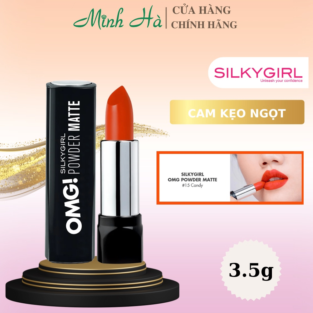 Son thỏi SilkyGirl OMG Powder Matte 3.5g son lì lên màu chuẩn mịn