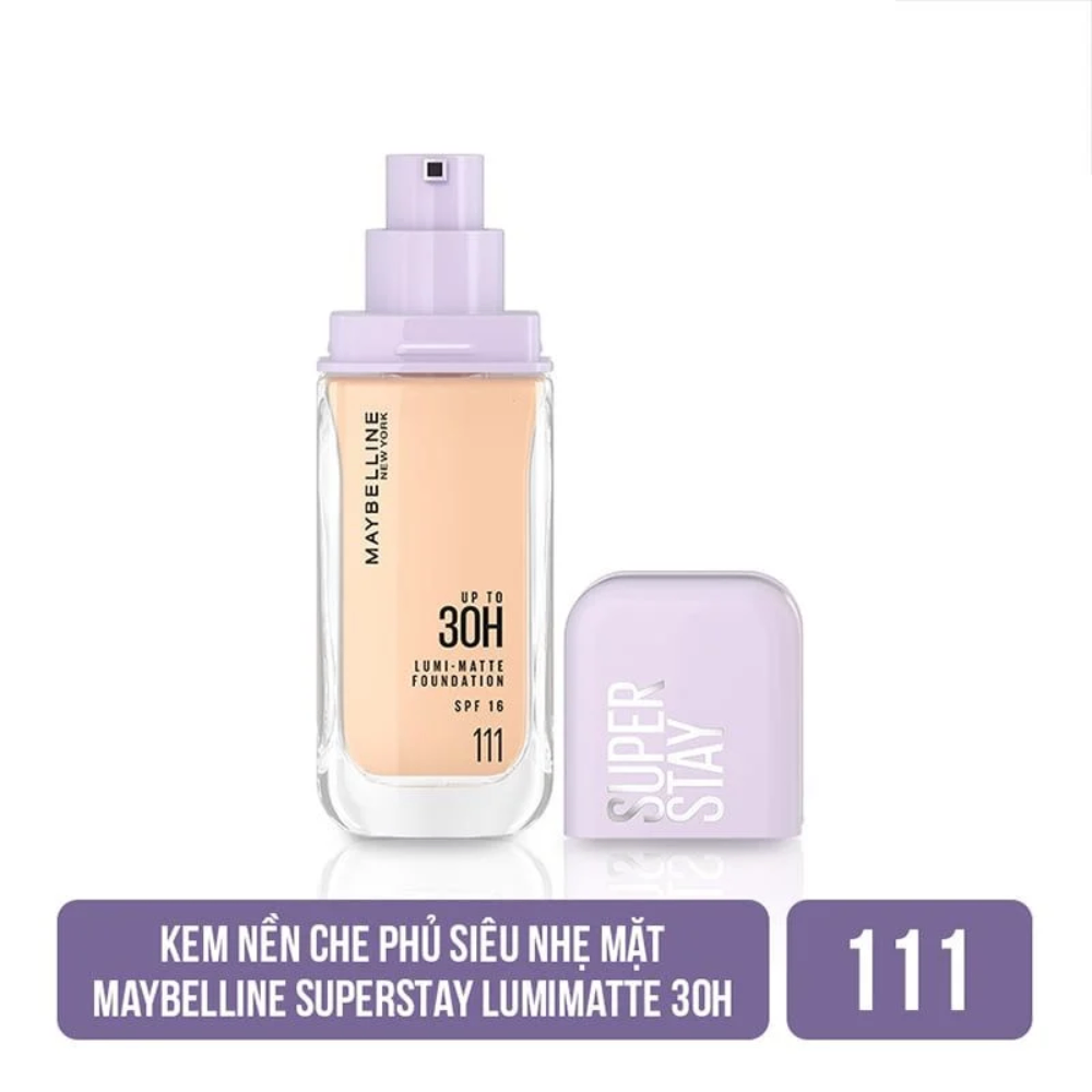 Kem nền bắt sáng Maybelline 30H Lumi-matte Foundation SPF16 35ml che phủ tốt và kiềm dầu