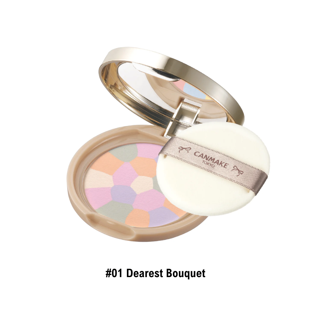 Phấn phủ đa sắc Canmake Marshmallow Finish Powder Abloom SPF19/PA++ 4g chỉnh sắc tố nâng tone da