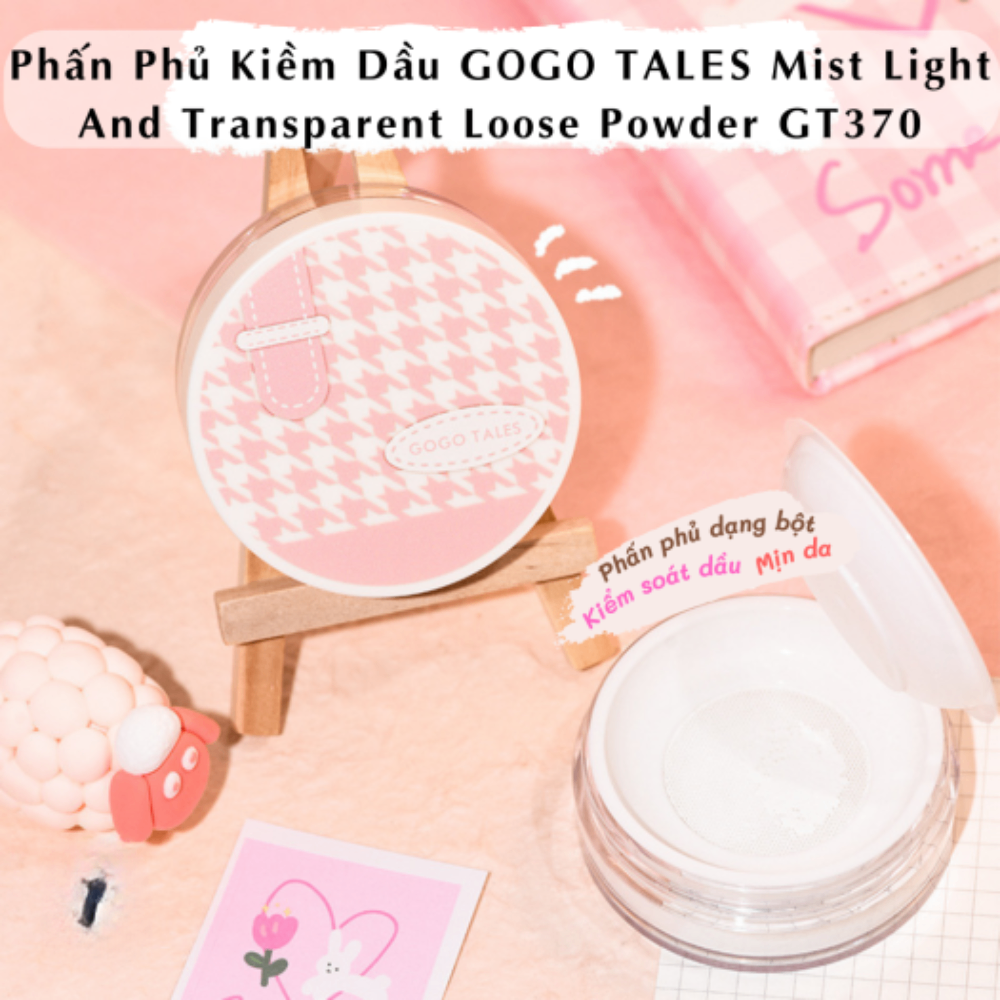 Phấn phủ bột Gogo Tales Mist Light & Transparent Loose Power GT370 11g kiềm dầu tự nhiên
